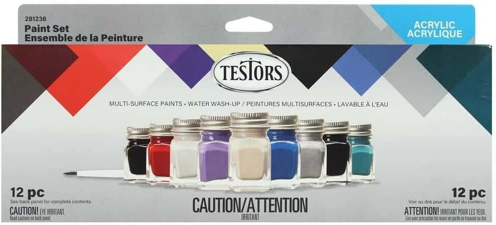 Testors Acrylic 9 Piece Paint Set, Auto/Truck