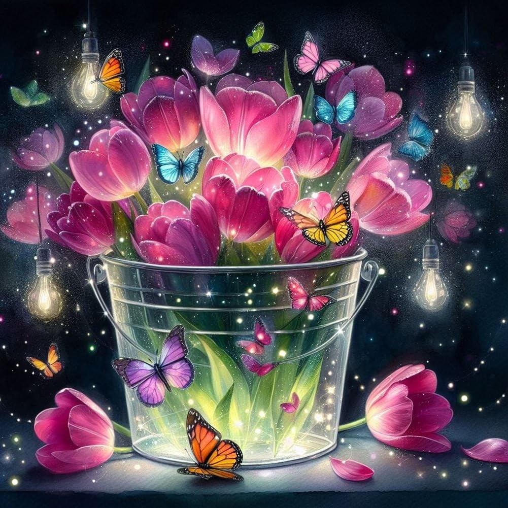 Anuver Diamond Painting Kits for Adults, Flower Full Drill Multicolor