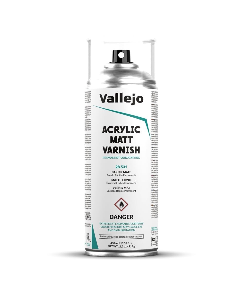 Vallejo Acrylic Matt Varnish Spray 28.531 400ml for Miniature Painting