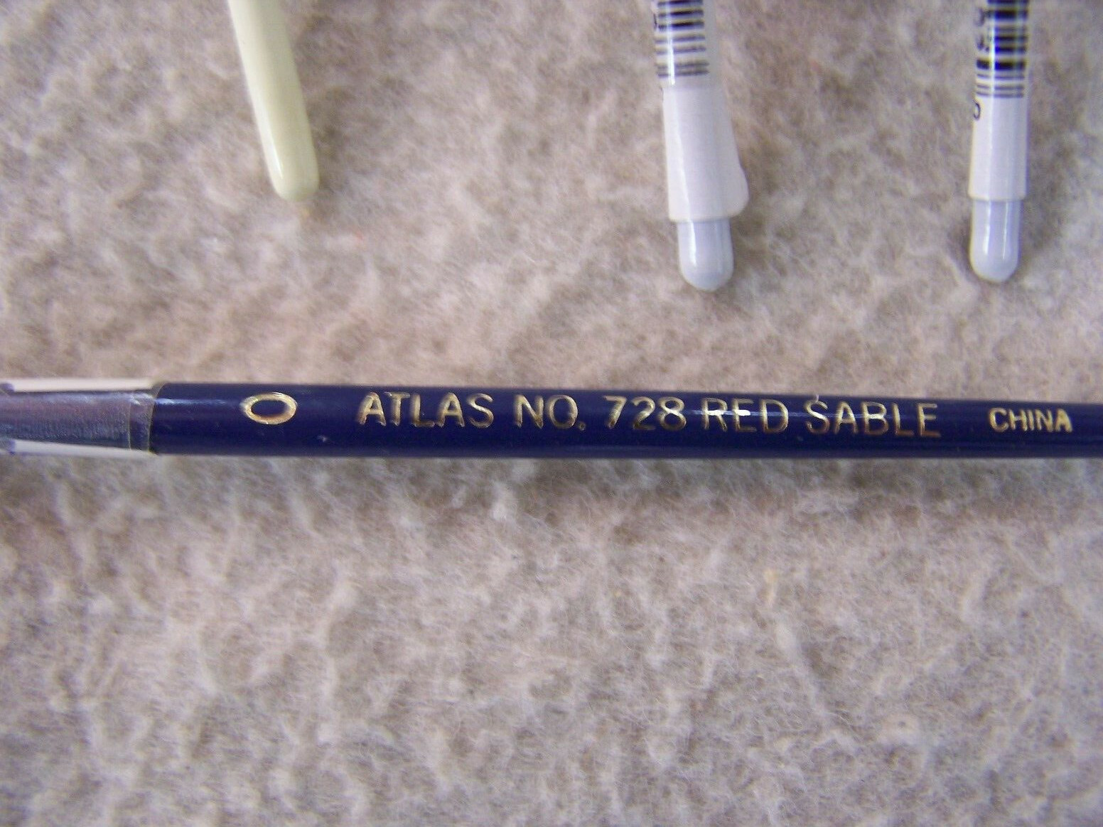 (4) ATLAS RED SABLE BRUSHES: 0, 3/0, 5/0, 10/0 -HOBBY, MODEL, ARTS & CRAFTS