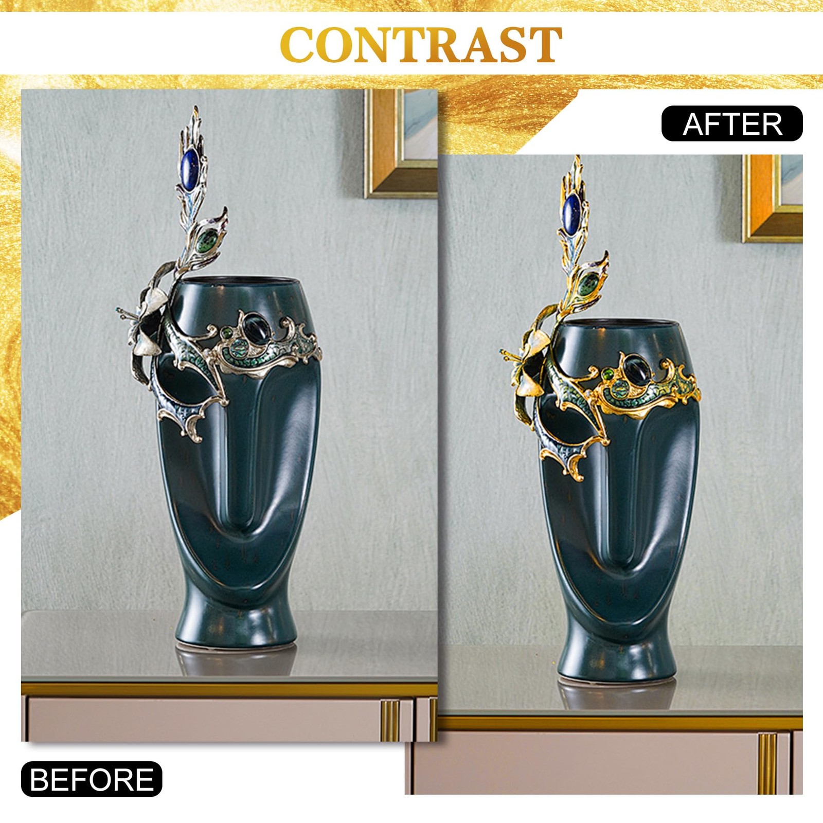 Metallic Gold Paint – 3.5oz Water Based Gold Leaf Paint and 3.5oz Varnish, Ul…