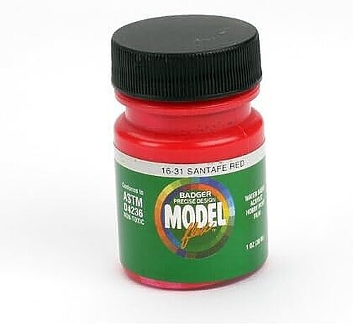 Badger Modelflex Railroad Color Santa Fe Red 1oz – Model Airbrush Acrylic Paint