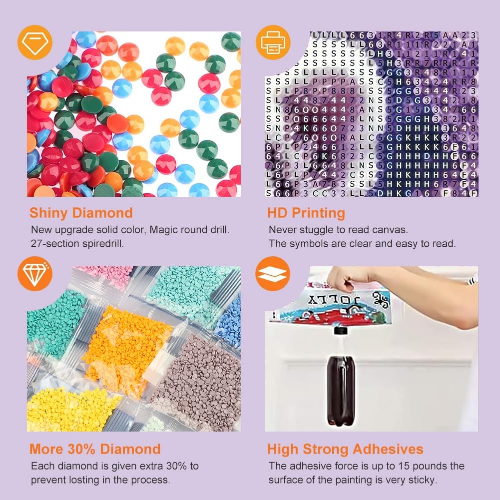 Anuver Tiger Diamond Painting Kits for Adults, 5D DIY Medium, Multicolor
