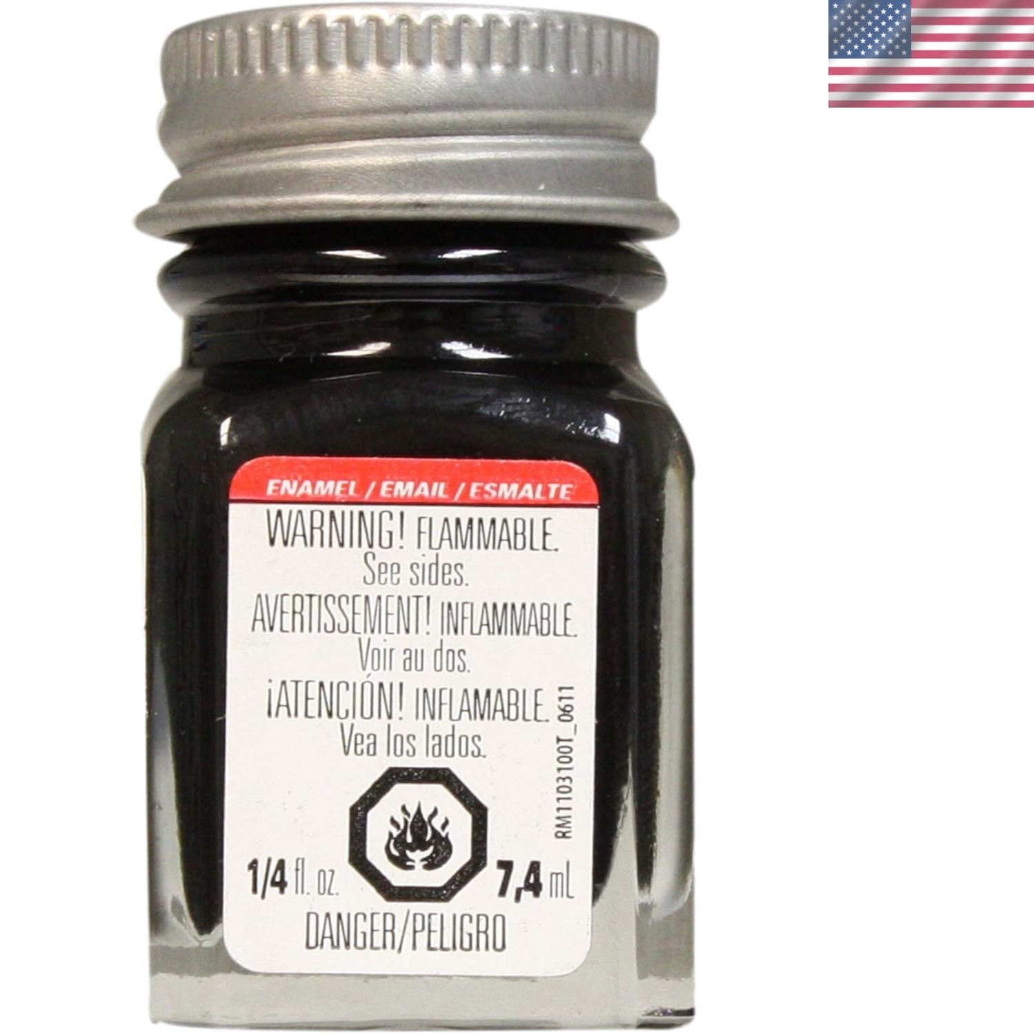 Versatile 0.25 Oz Semi-Gloss Black Enamel Paint – Ideal for Multi-Surface Use