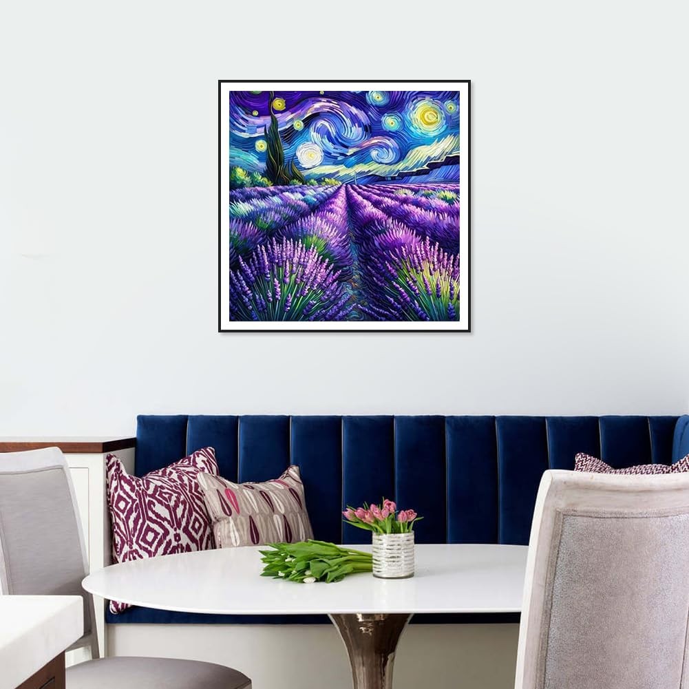 Diamond Art Painting Kits for Adults Lavender, Flower Round Full Drill Diamond..