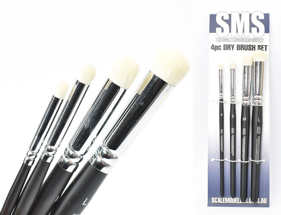 The Scale Modellers Supply Dry Brush Set (Synthetic, 4pcs)