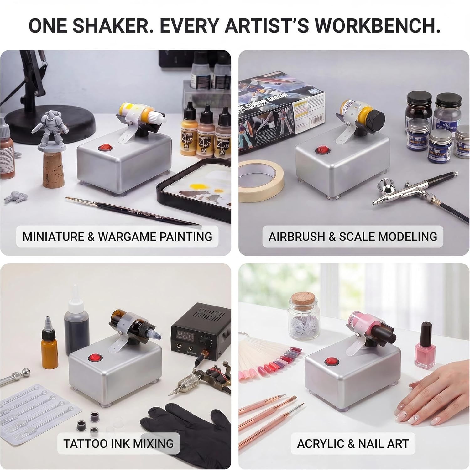 Professional Vortex Electric Paint Shaker for Model Hobby Miniatures Mixing Kit
