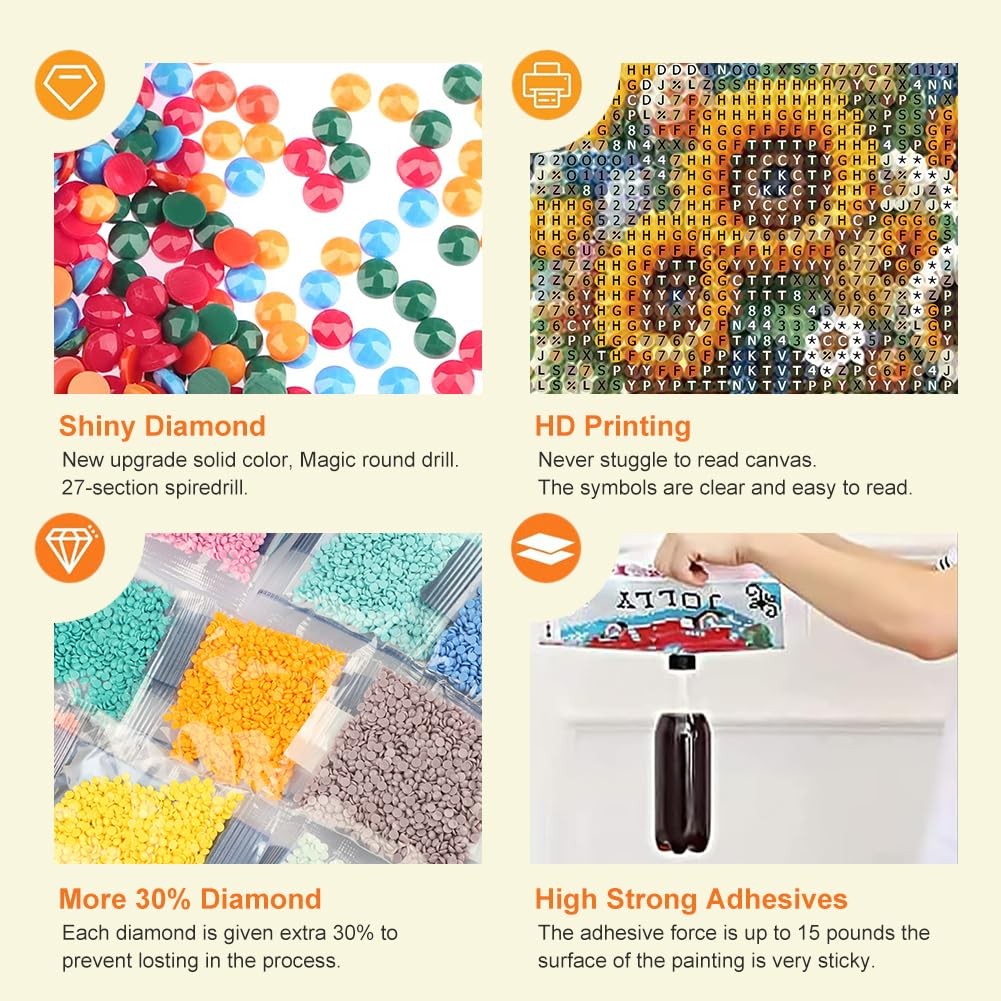 Anuver Diamond Painting Kits for Adults, Flower Bicycles Full Multicolor