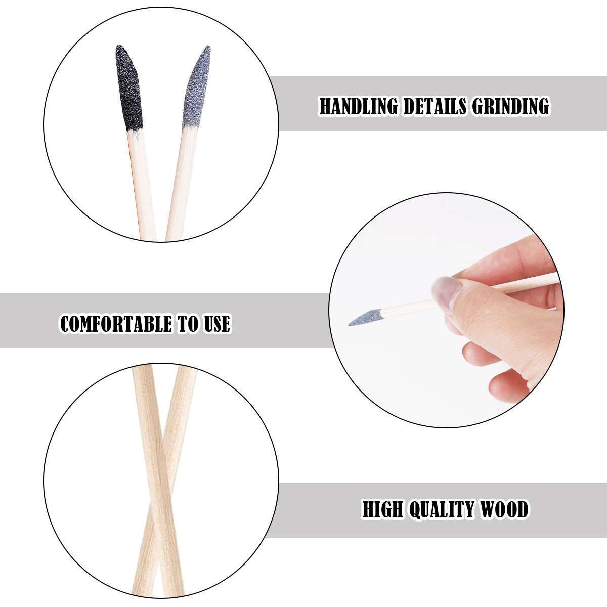 50 Pcs Double Ended Sanding Sticks Detailing Polishing Tool for Plastic Models