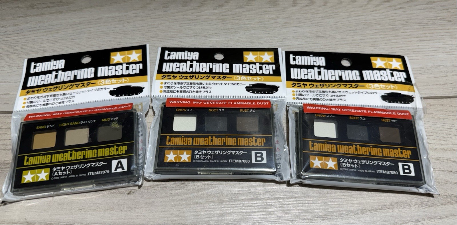 Tamiya Weathering Master Set A, B,87079 Sand, Snow, Rust – NEW