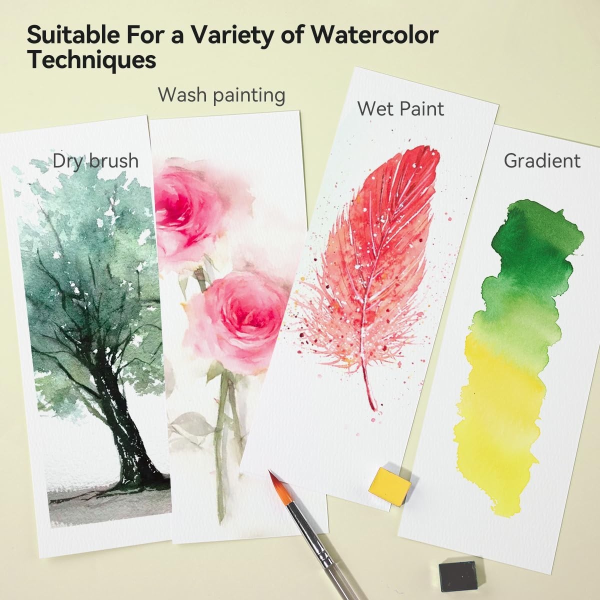MEI LIANG Watercolor Paint Set, 36 Colors Watercolor Set Practical Plastic