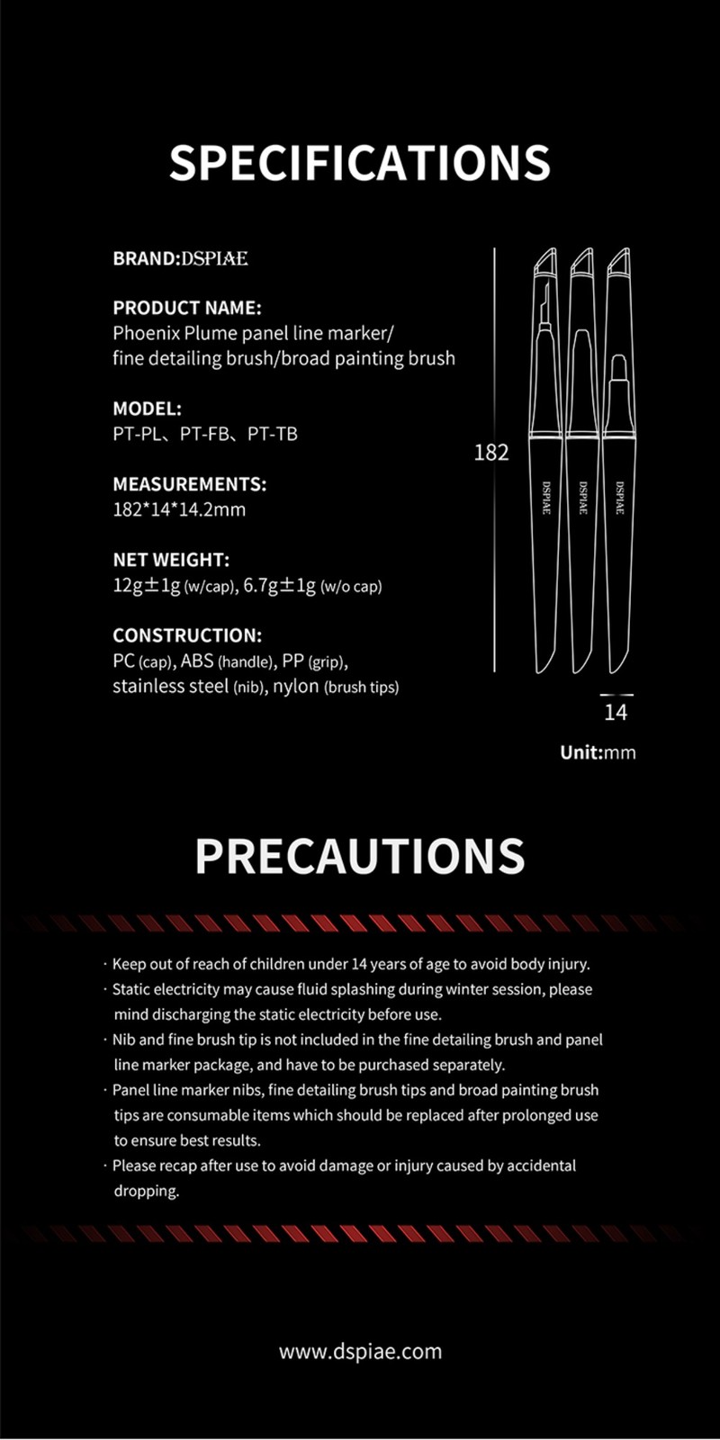DSPIAE: Panel Line Pen – Phoenix Plume – PT-PL – Liner Marker