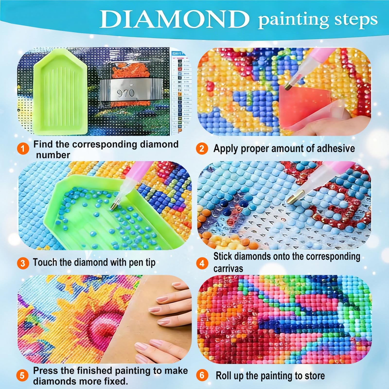 Diamond Painting Kits for Adults Moonlit Beach Horse, 5D Full Drill Diamond Art