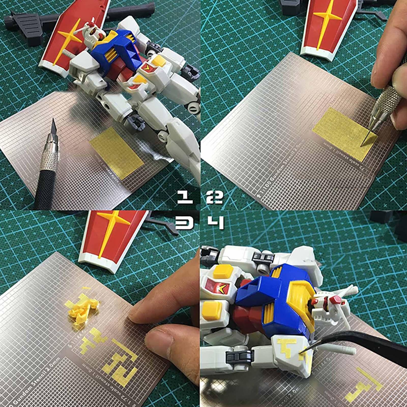 1Pc Stainless Steel Camouflage Mark Cut Mat For 1/35 1/100 Military Tank Models