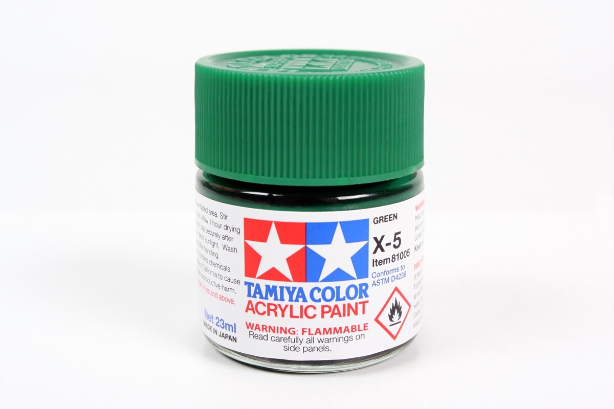 Tamiya 81005 X-5 Green Acrylic Paint 23ml Large Bottle – US