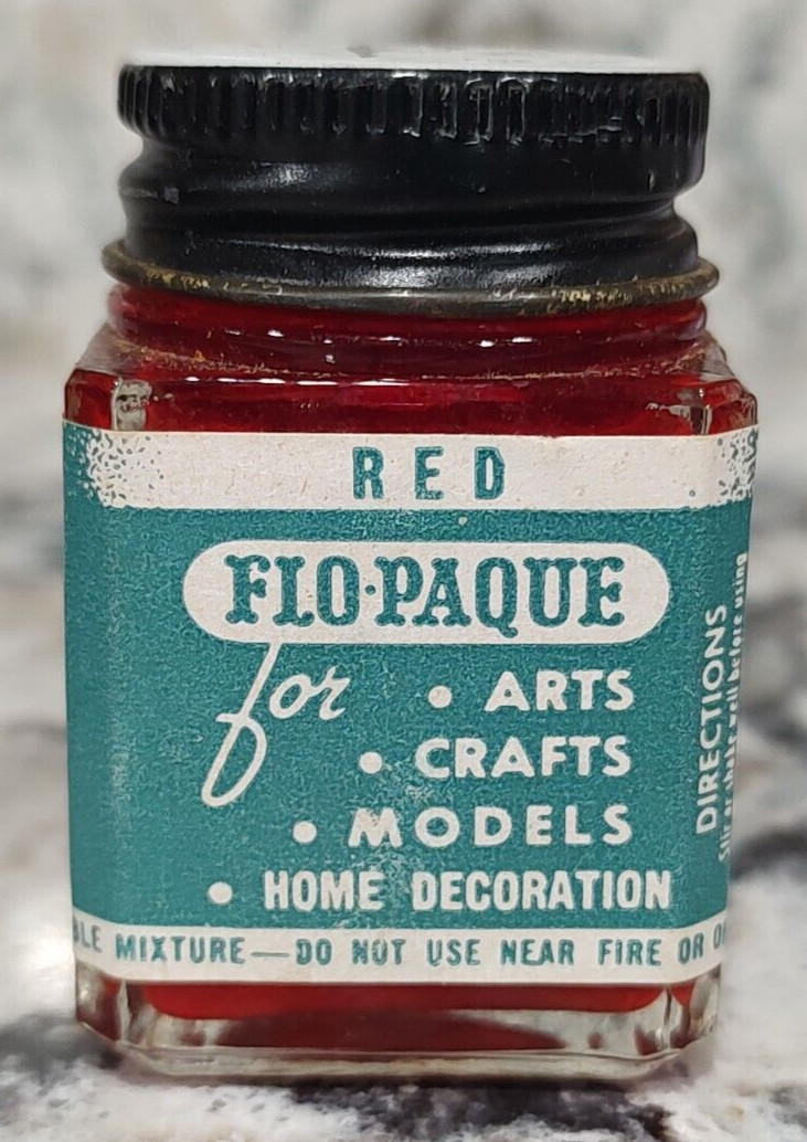 FLOQUIL FLO-PAQUE COLORS MODEL PAINT 1/2 oz 1/2 OUNCE – RED – RAREST BOTTLE