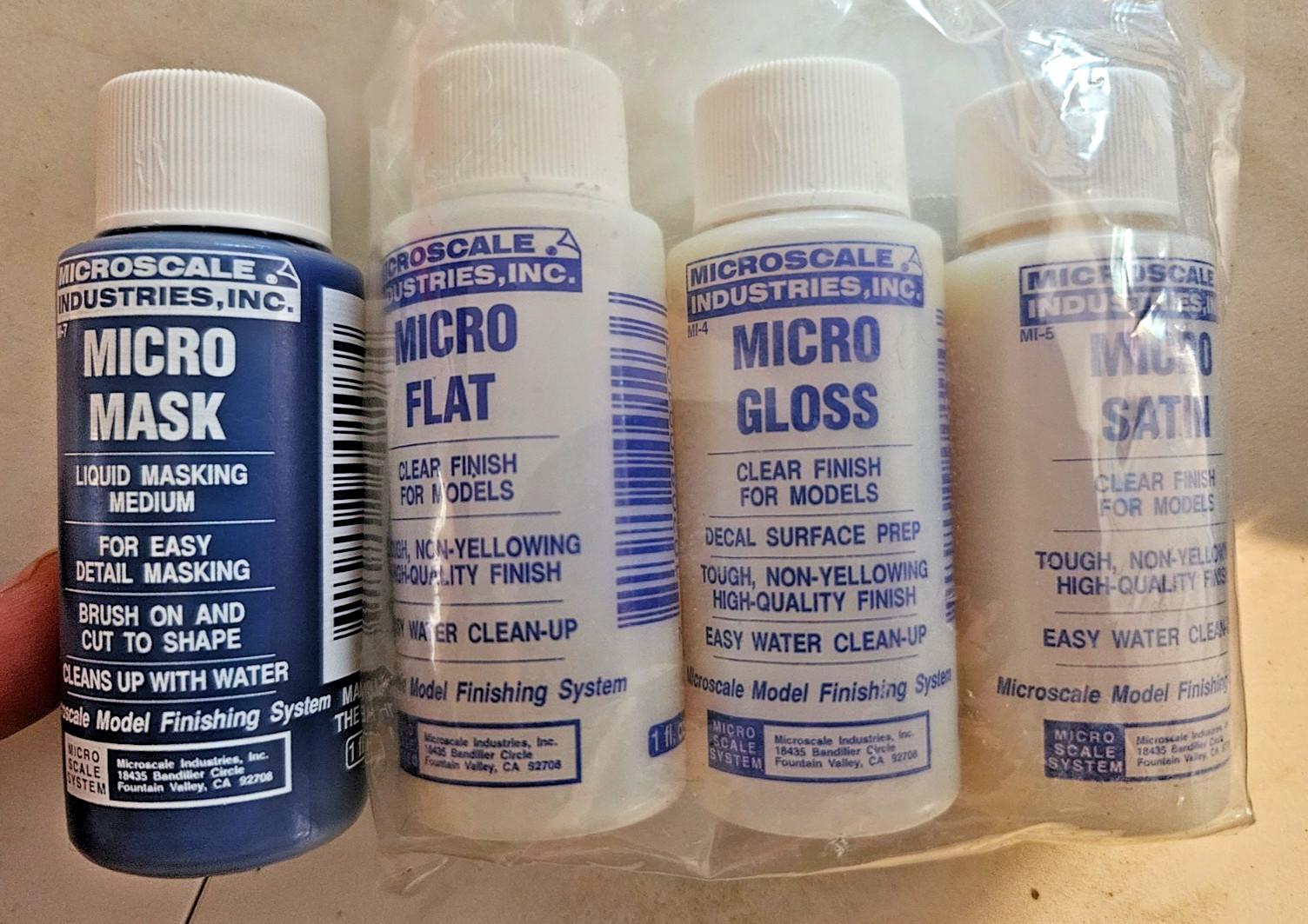 Microscale 4 Pack! 1oz ea. Micro Mask /Micro Flat/ Micro Gloss/ Micro Satin