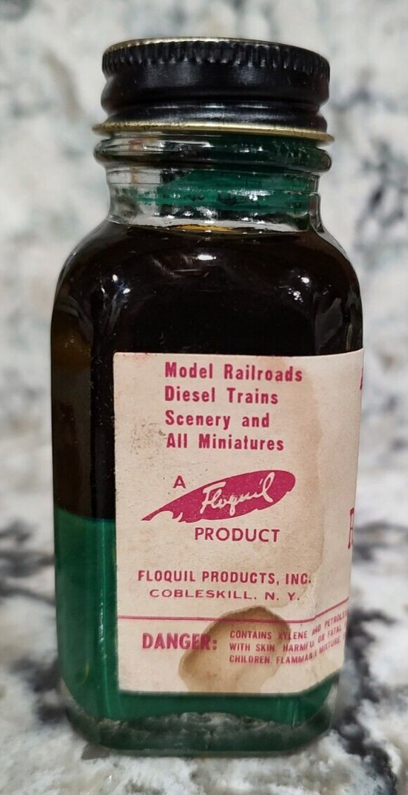 FLOQUIL RAILROAD COLORS PAINT – 2oz 2 OUNCE – RR40 DARK GREEN – FROM 1970!