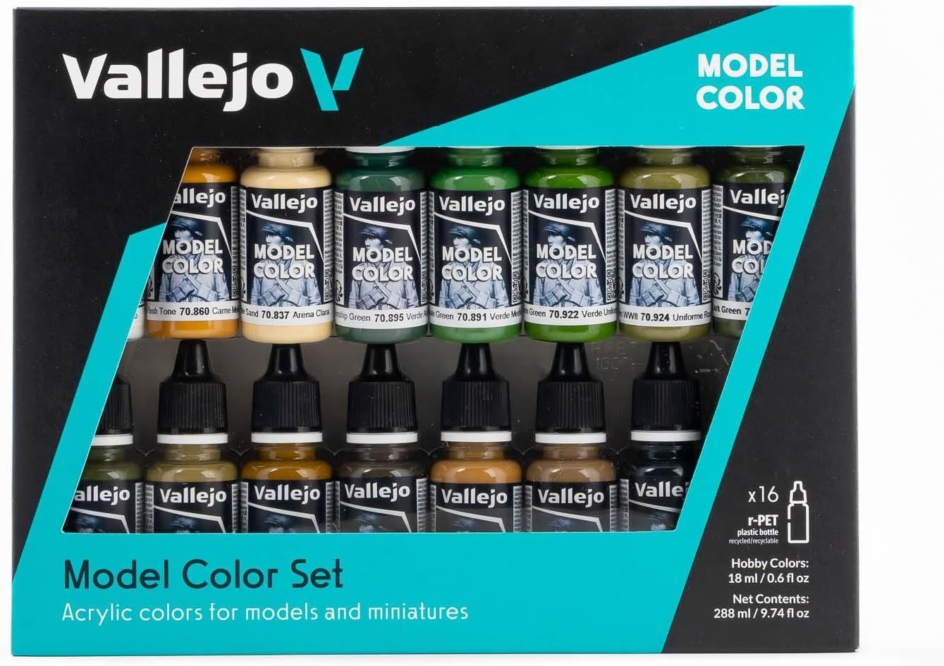 Multicolor Acrylic Paint Set for WWII Model Kits, Perfect for Realistic Finishes