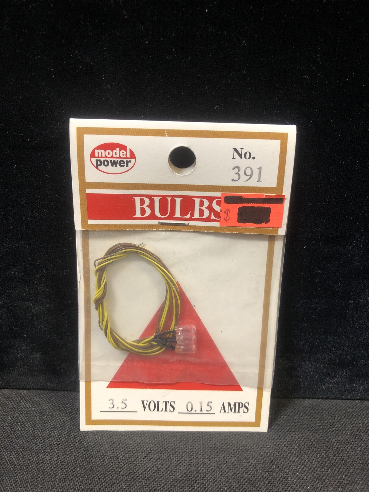 MODEL POWER PRE-WIRED CLEAR BULBS, 3.5V 3.2MM, #391 NEW
