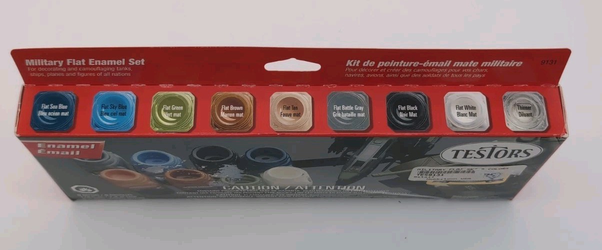 Testors Military Flat Enamel Paint Set 9131, 9 Bottles, Fast Drying, Multicolor