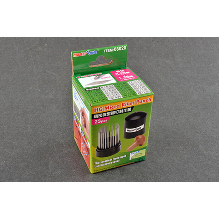 Master Tools 08020 HG Micro Rivet Punch for Model Hobby(23 Pcs , 0.25mm-1.35mm)