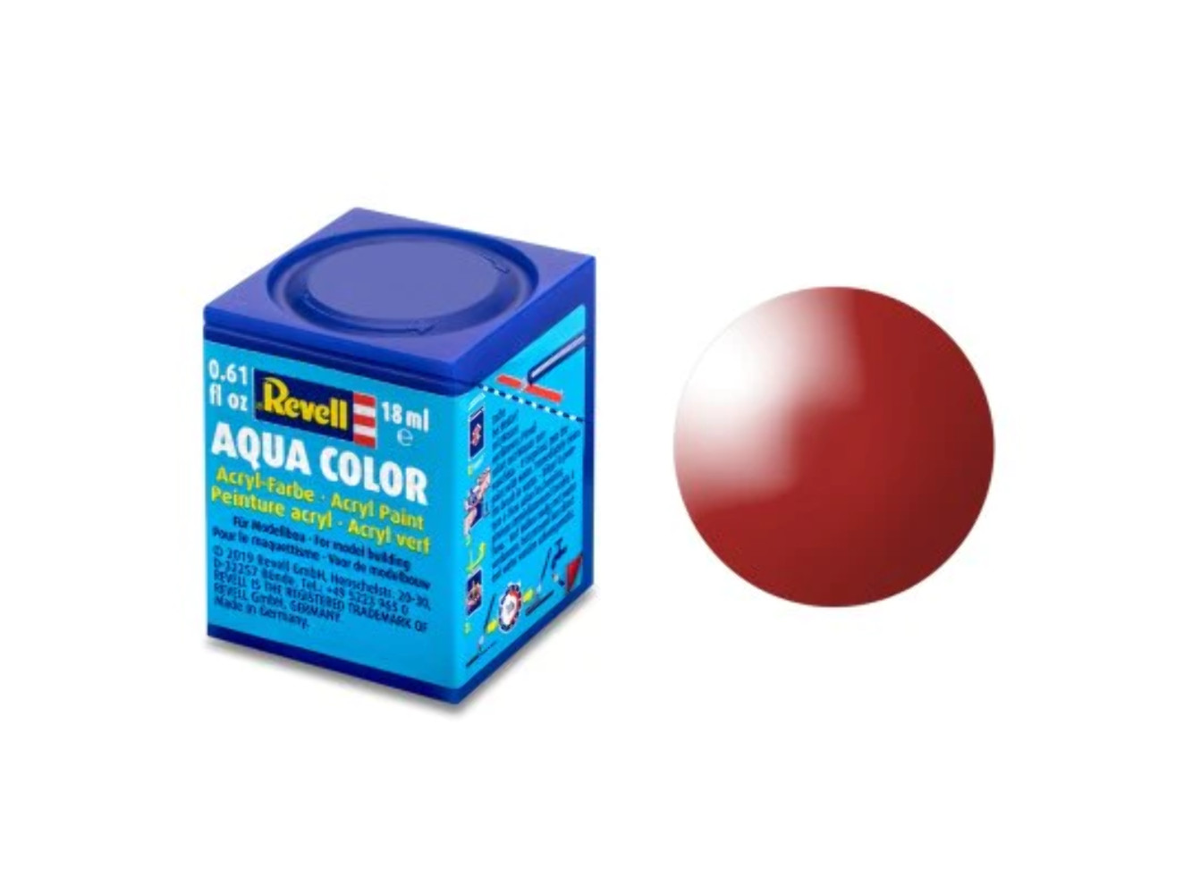 Revell 36131 18ml Bottle Acrylic Aqua Color Paint – Fiery Red Gloss