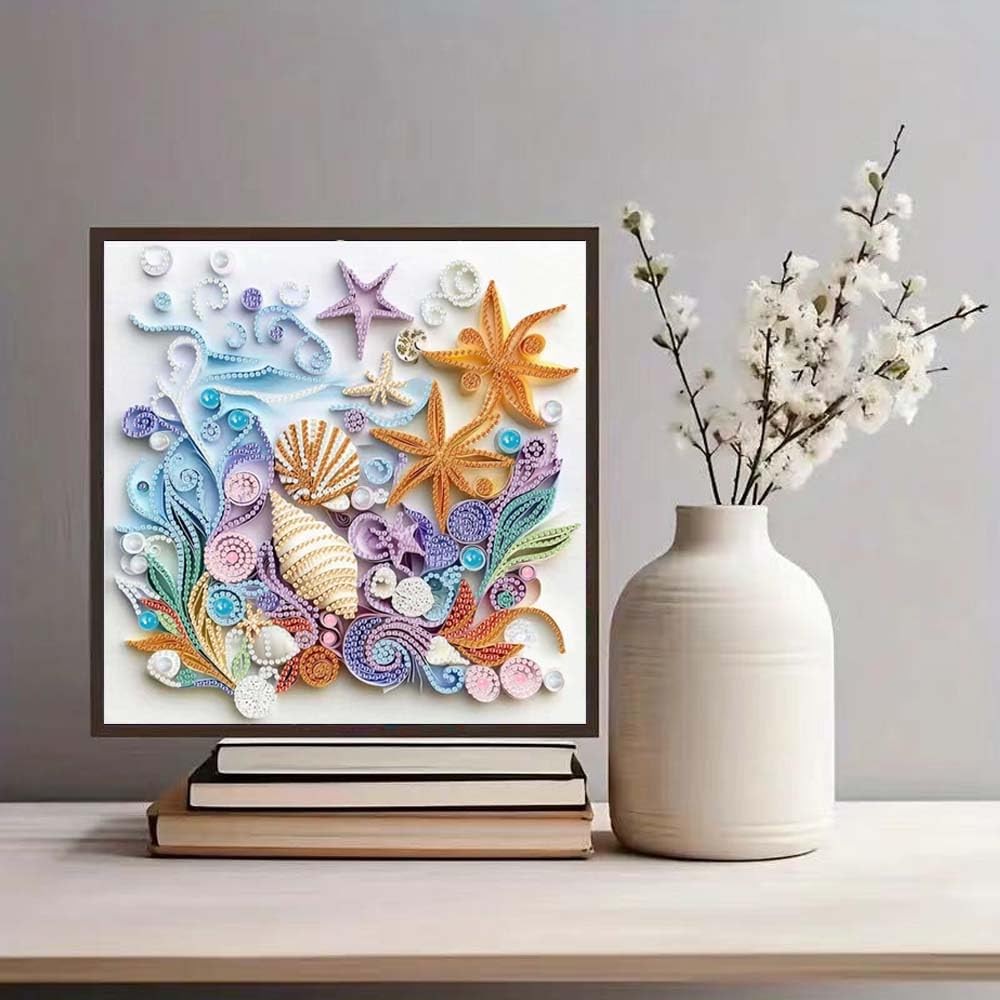 Shell Starfish Diamond Painting Kit Full Drill Wall Art Decoration Set