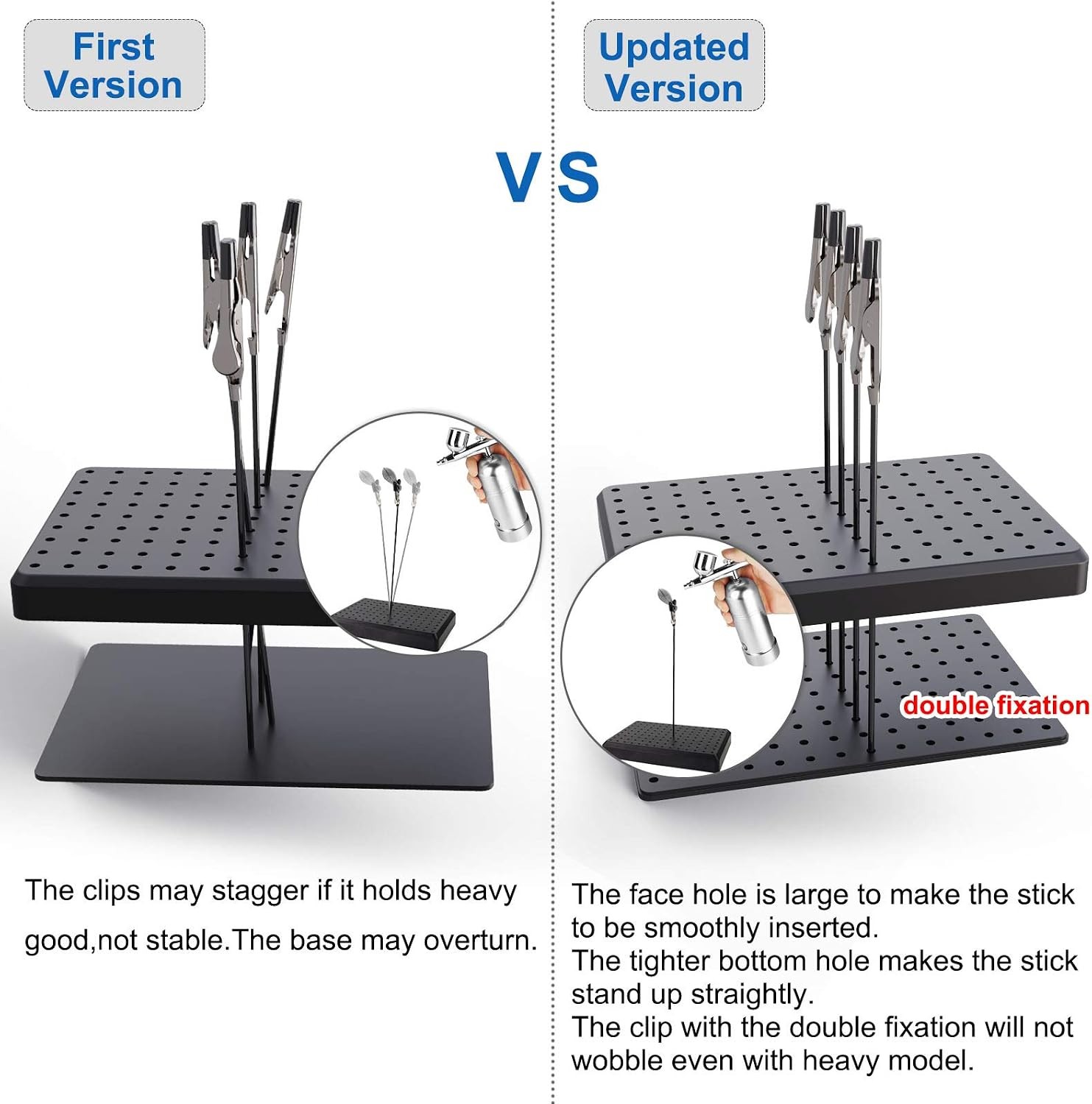 Model Painting Alligator Clip Sticks 20PCS With Stand Base 1PCS For Airbrush NEW