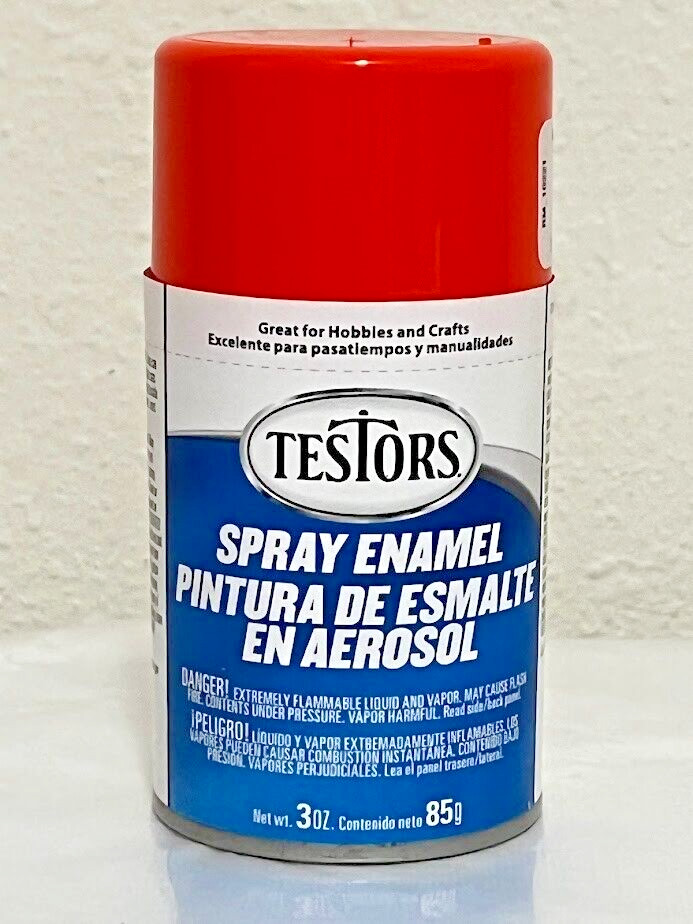 Testors Spray Paint ~ Gloss Competition Orange 1628 ~ Gloss Enamel 3oz Hobby