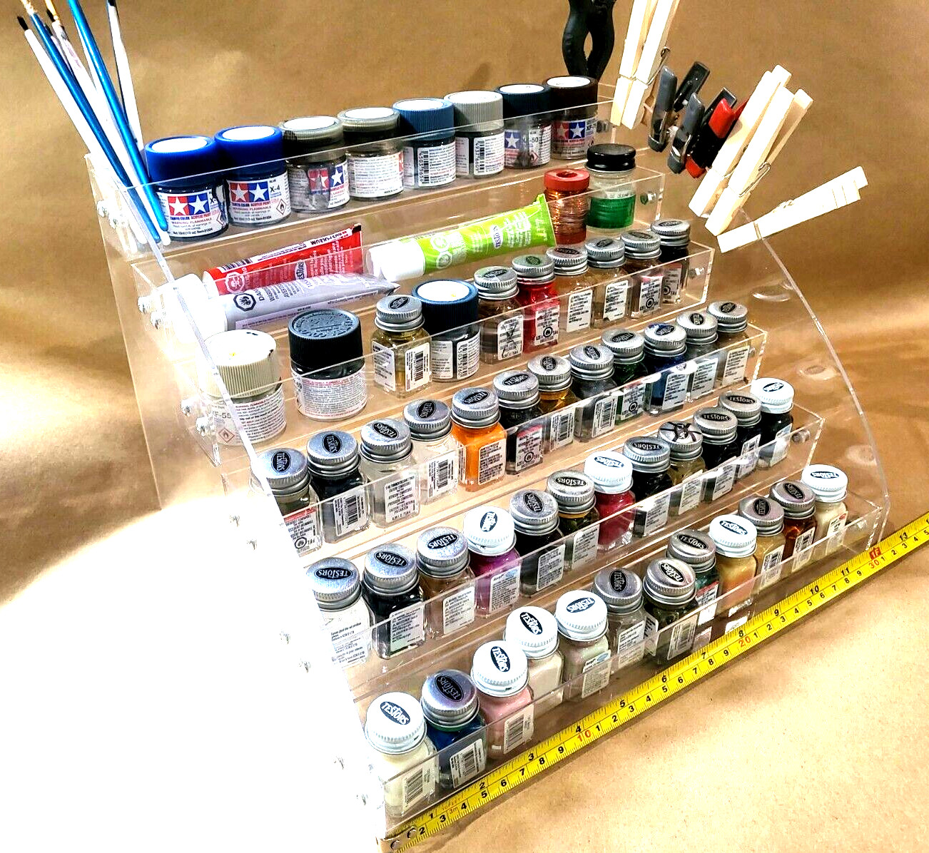 ENAMEL / ACRYLIC PAINT RACK – 6 TIER for Testors, Small Tamiya, Nail Polish, etc