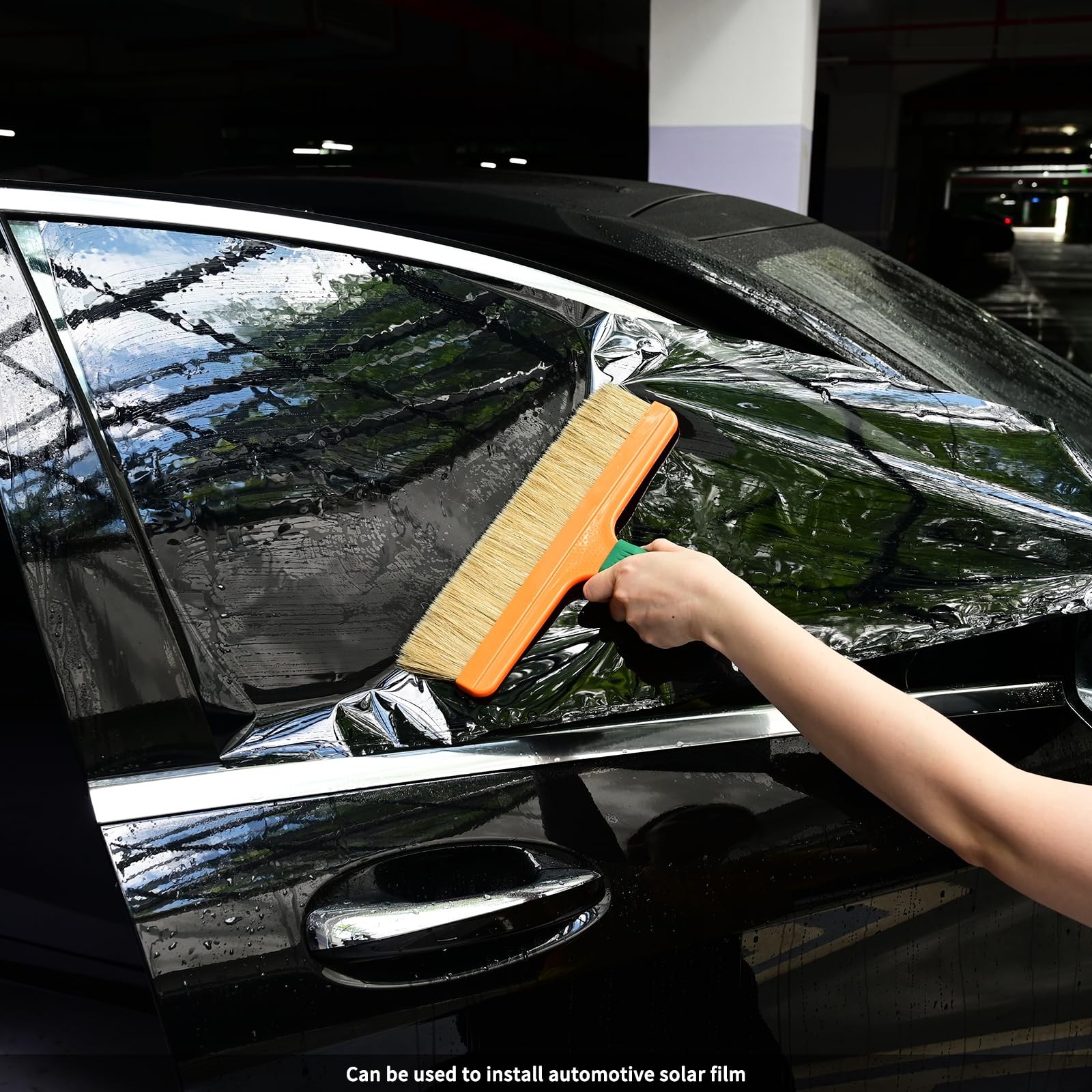 FOSHIO Brush Wrap Tool, 12″ Professional Soft Boar Hair Bristle Car Detailing