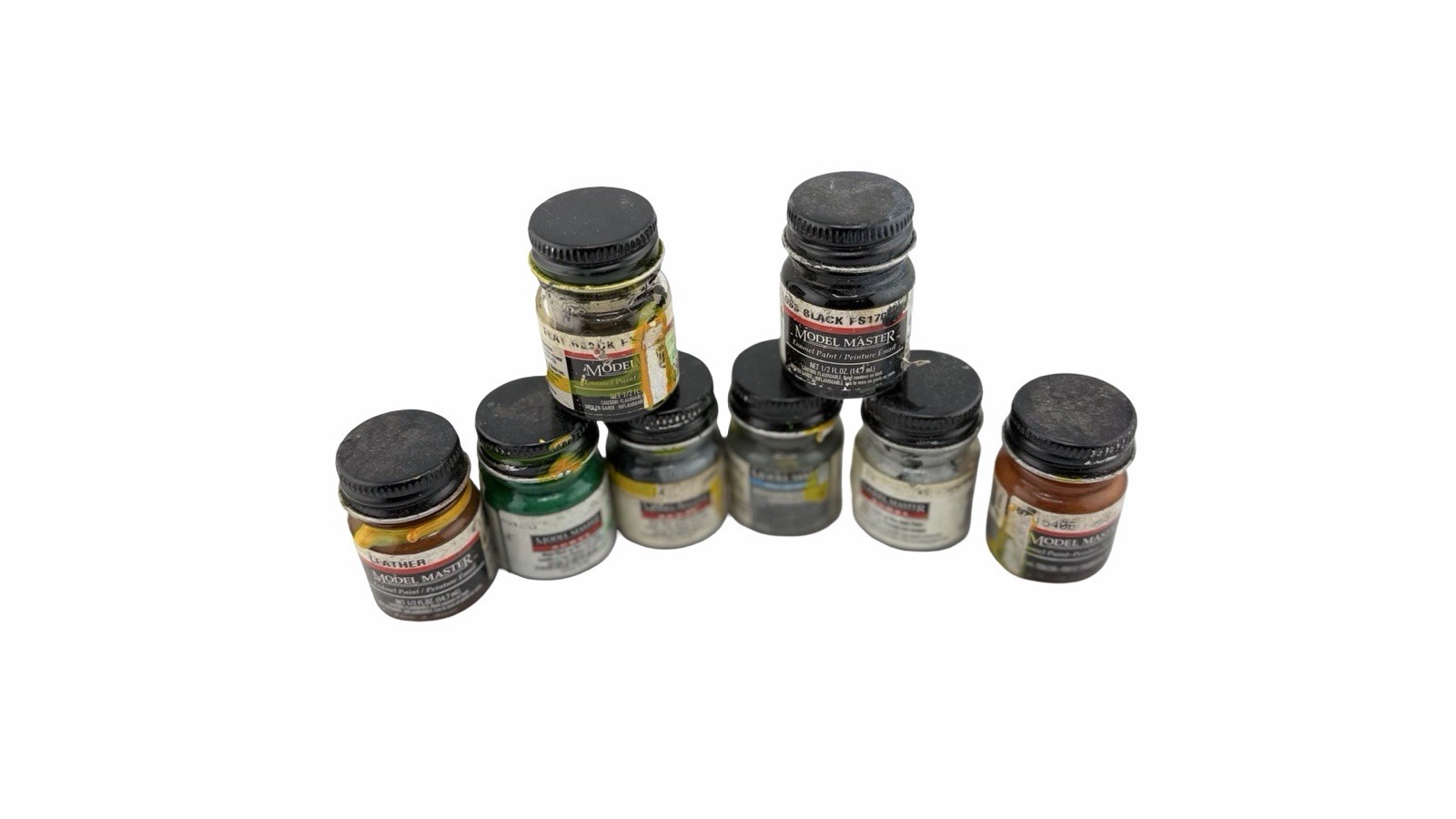 Lot of 8 Empty Model Master Paint Jars Bottles Acrylic Enamel Hobby Paint