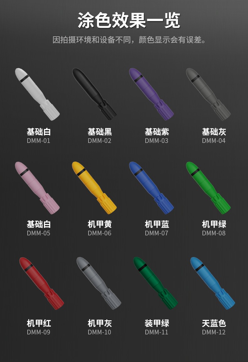 Stedi 12pcs Basic Color Series Double-Ended Marker Hobby Model Painting Tools