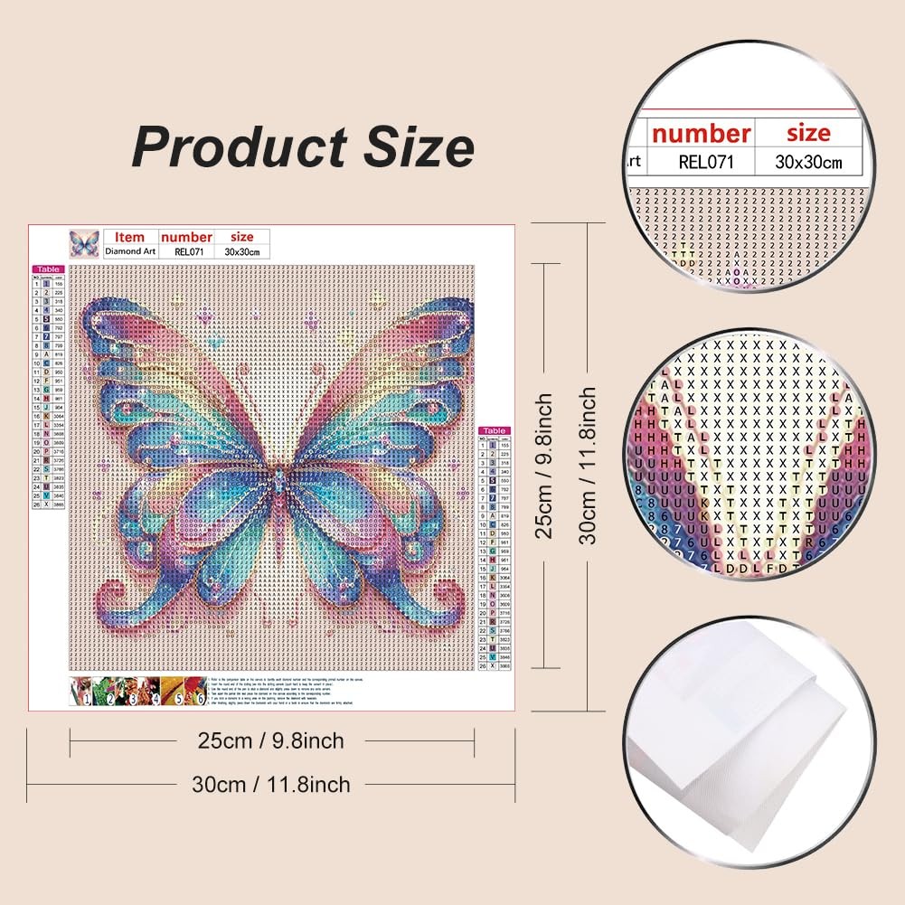Diamond Painting Kits for Adults, Butterfly 5D Full Drill Diamond Art Kits for a