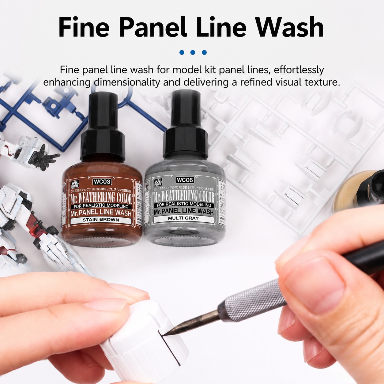 Mr.Hobby Mr Weathering Color Liquid 40ML for Realistic Modeling Panel Line Wash