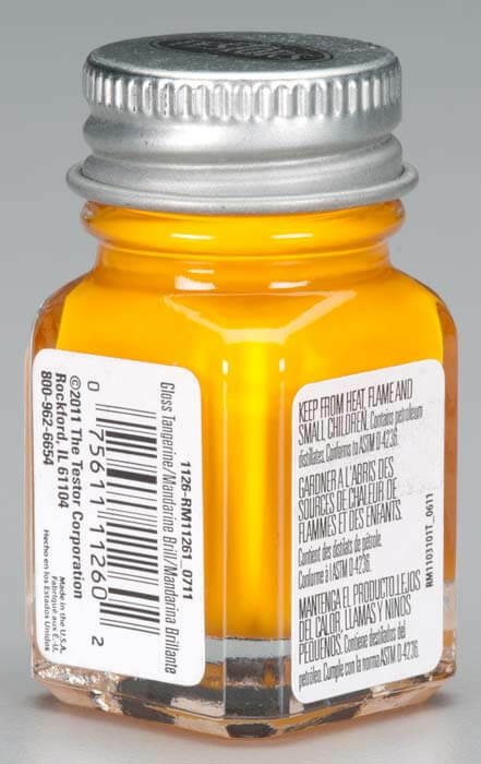 Testors 1/4 oz Gloss Tangerine Enamel Model Paint 1126