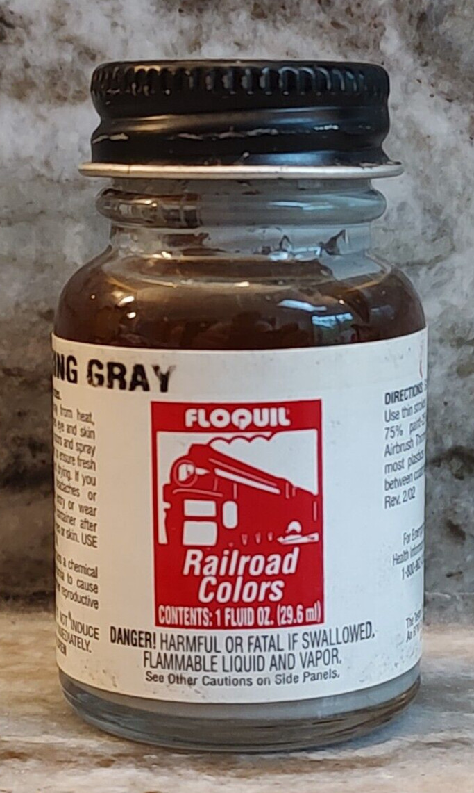 FLOQUIL RAILROAD COLORS MODEL PAINT – 1oz 1 OUNCE – SP LETTERING GRAY