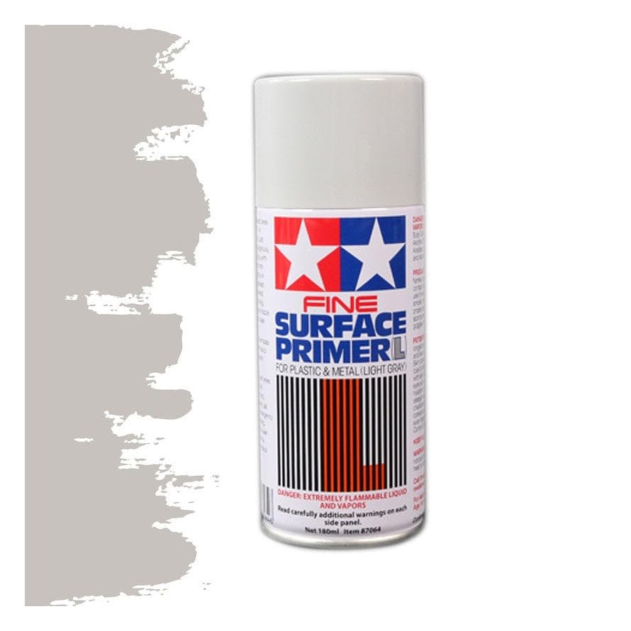 Tamiya Gray Fine Surface Primer L 180 ml Spray Can TAM87064 Lacquer Primers &