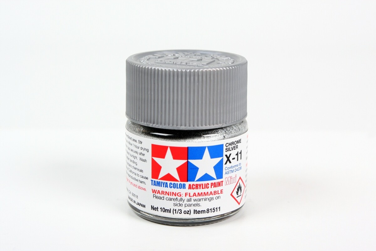 Tamiya 81511 Acrylic Mini X11 Chrome Silver Paint (10ml)