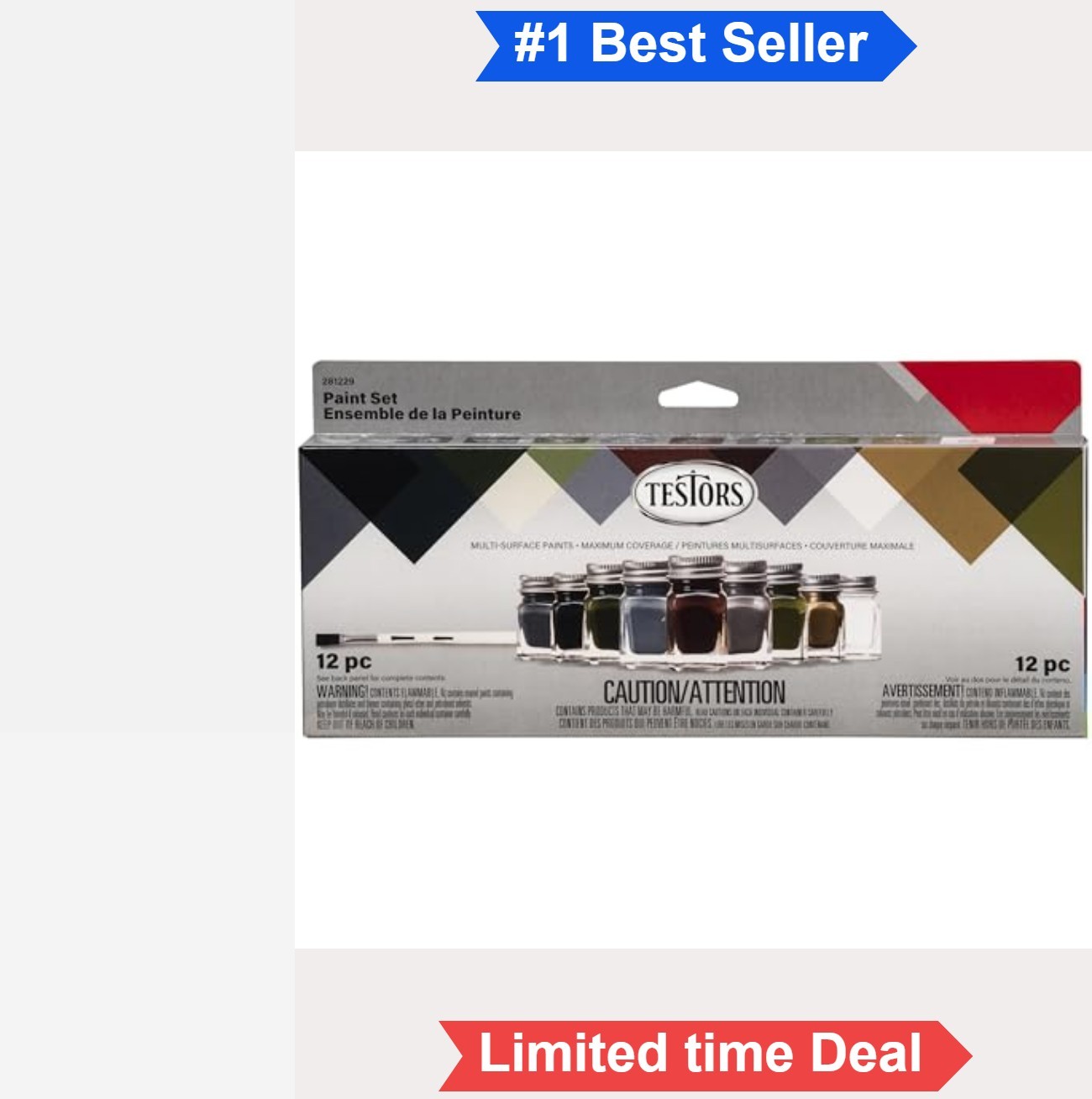 Enamel Paint Set 8 Colors Plus Thinner Brushes for Military Models Wood Plastic