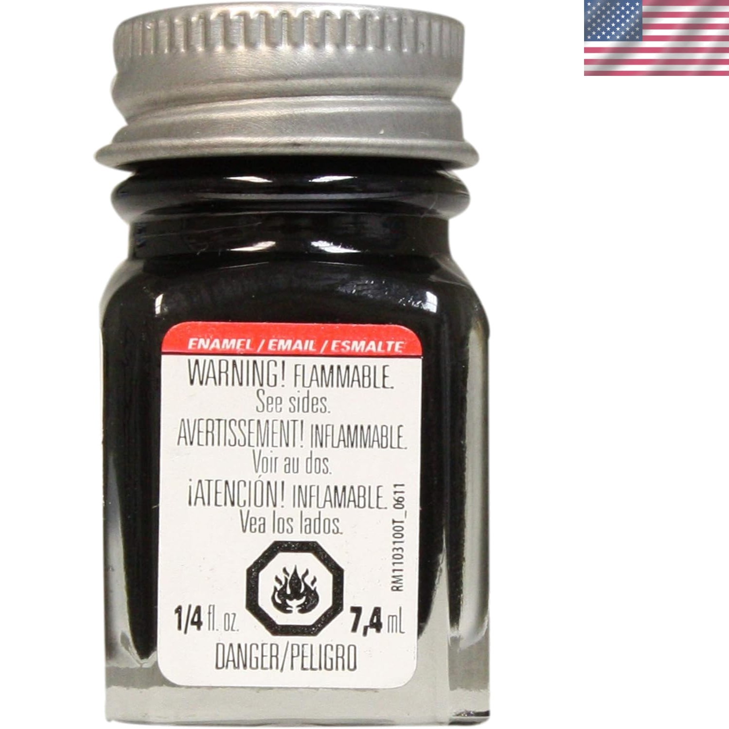 0.25 Oz Semi-Gloss Black Enamel Paint – Perfect for Multi-Surface Applications