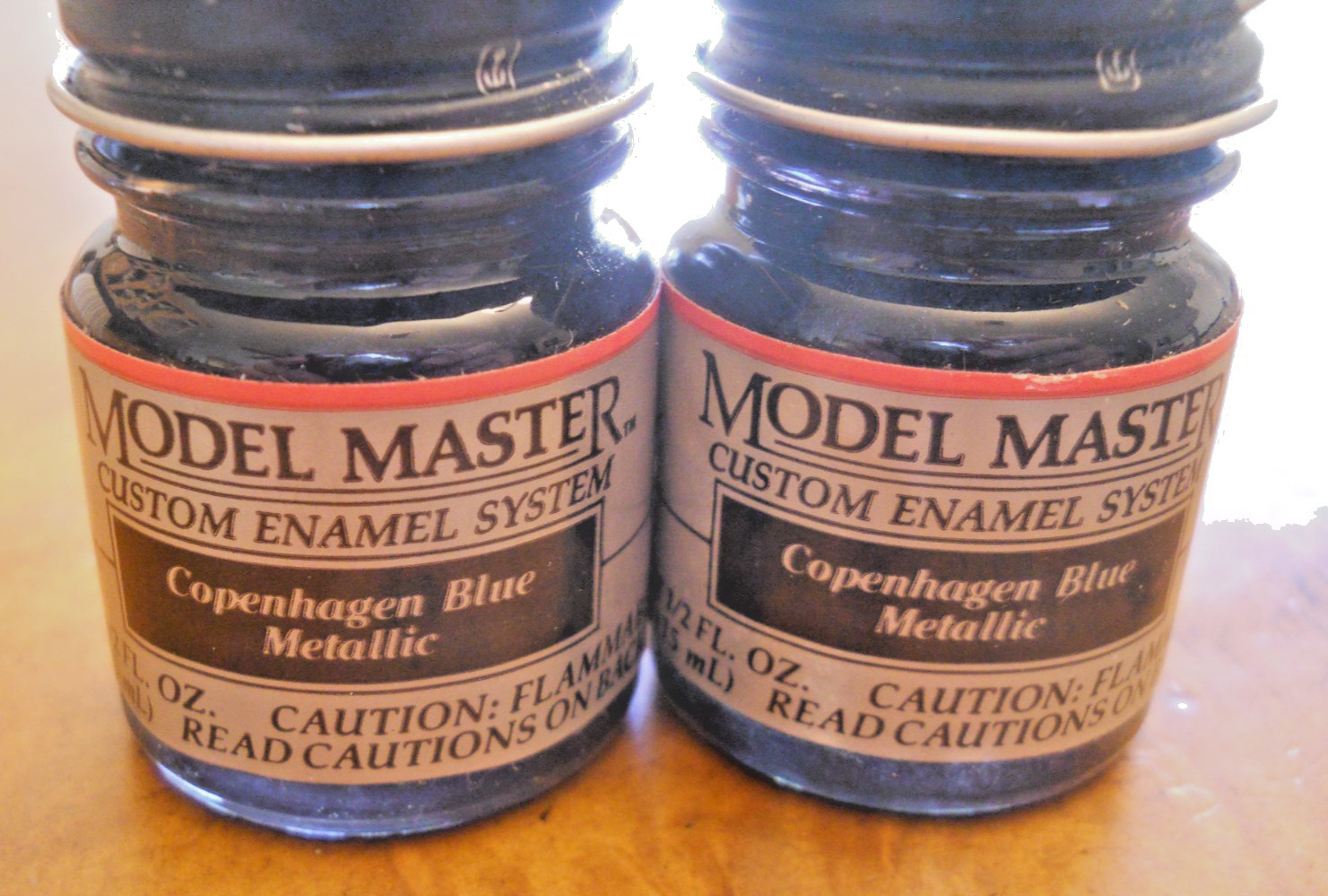 TESTORS #2703 MODEL MASTER COPENHAGEN BLUE METALLIC 1/2OZ ENAMEL PAINT, NEW, 2EA