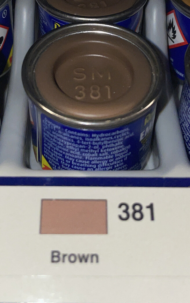 Revell enamel color 32381, Brown silk.