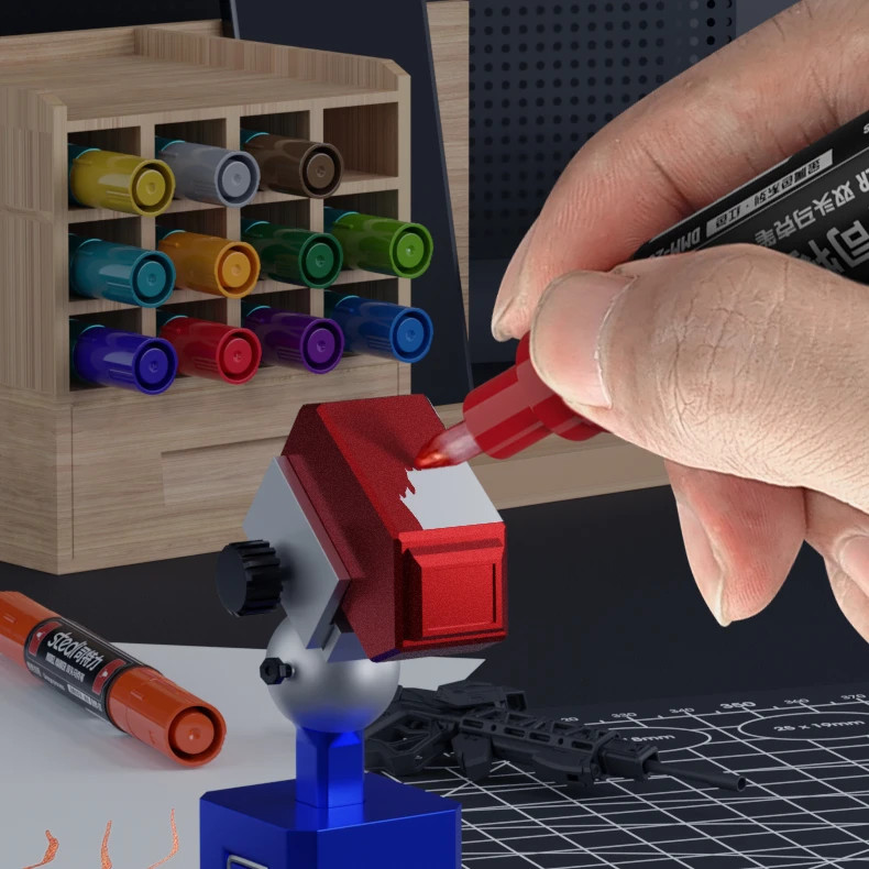 Stedi 12pcs Basic Color Series Double-Ended Marker Hobby Model Painting Tools