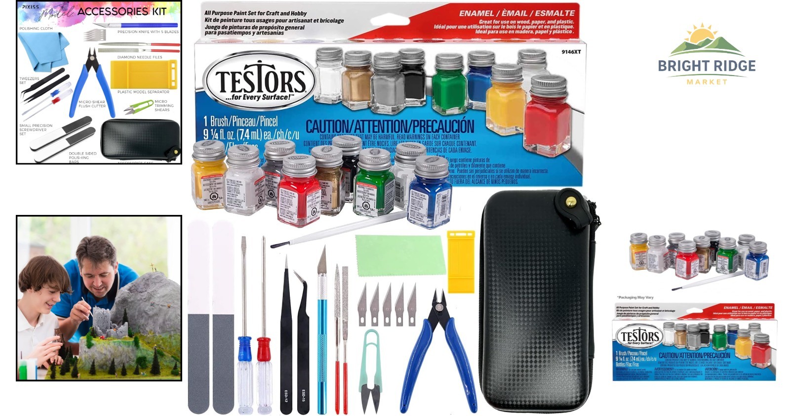 Complete Model Paint Kit Featuring 10 Gloss Colors for Artists and Builders