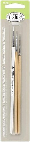 Testors Premium Round – Hobby and Model Paint Brush Set – 3-Pack – #281206
