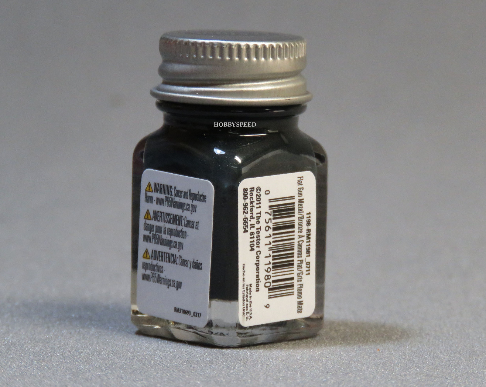 TESTORS PAINT GUN METAL FLAT ENAMEL 1/4oz JAR plastic model car TES1198 NEW
