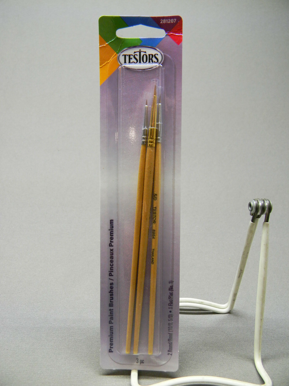 TESTORS PREMIUM PAINT BRUSH 3 PACK round: 10/0 & 5/0 – flat: no. 1 TES281207 NEW