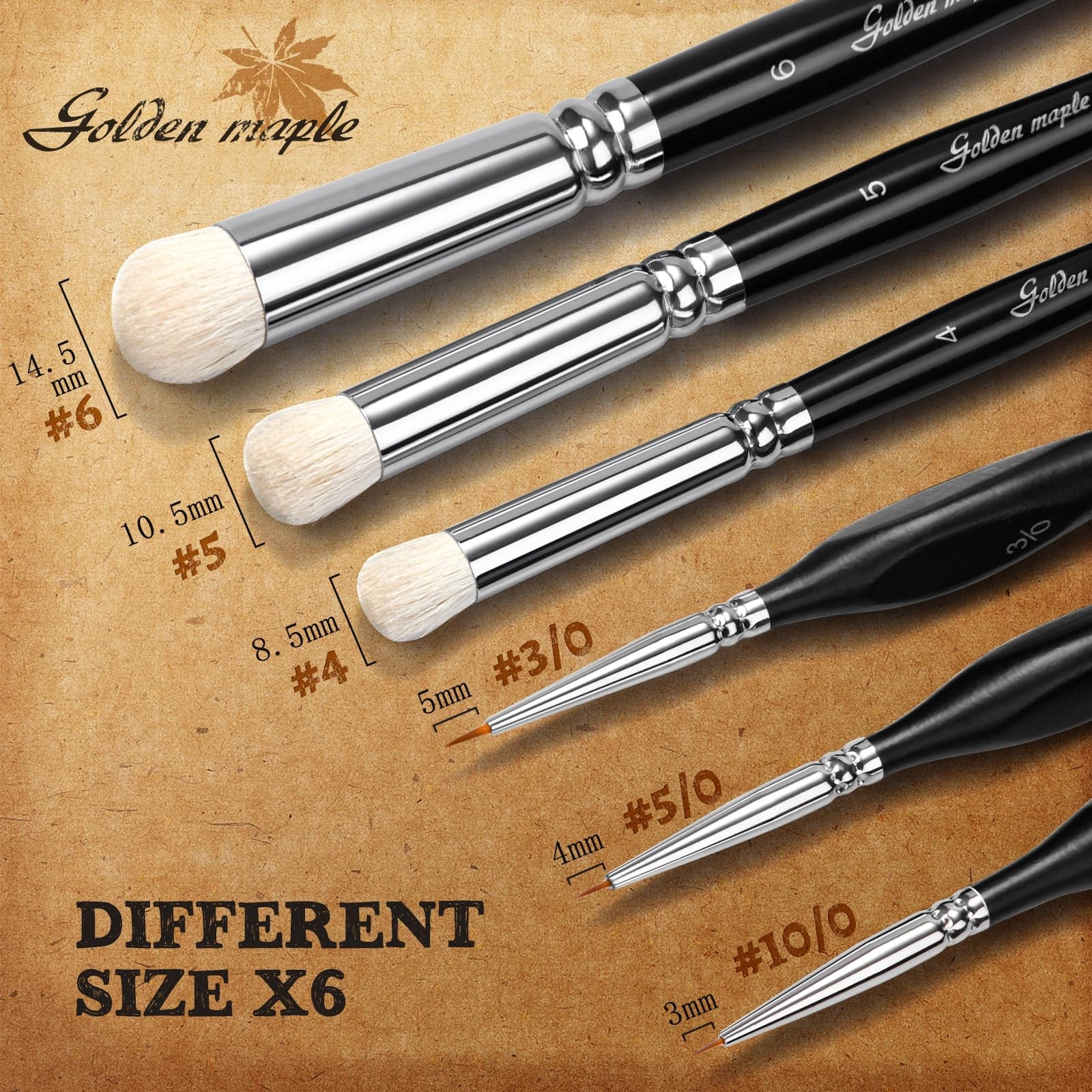 Model Paint Brushes Dry Brush 18 PCS Large Set Miniature Detail 3/0 5/0 10/0